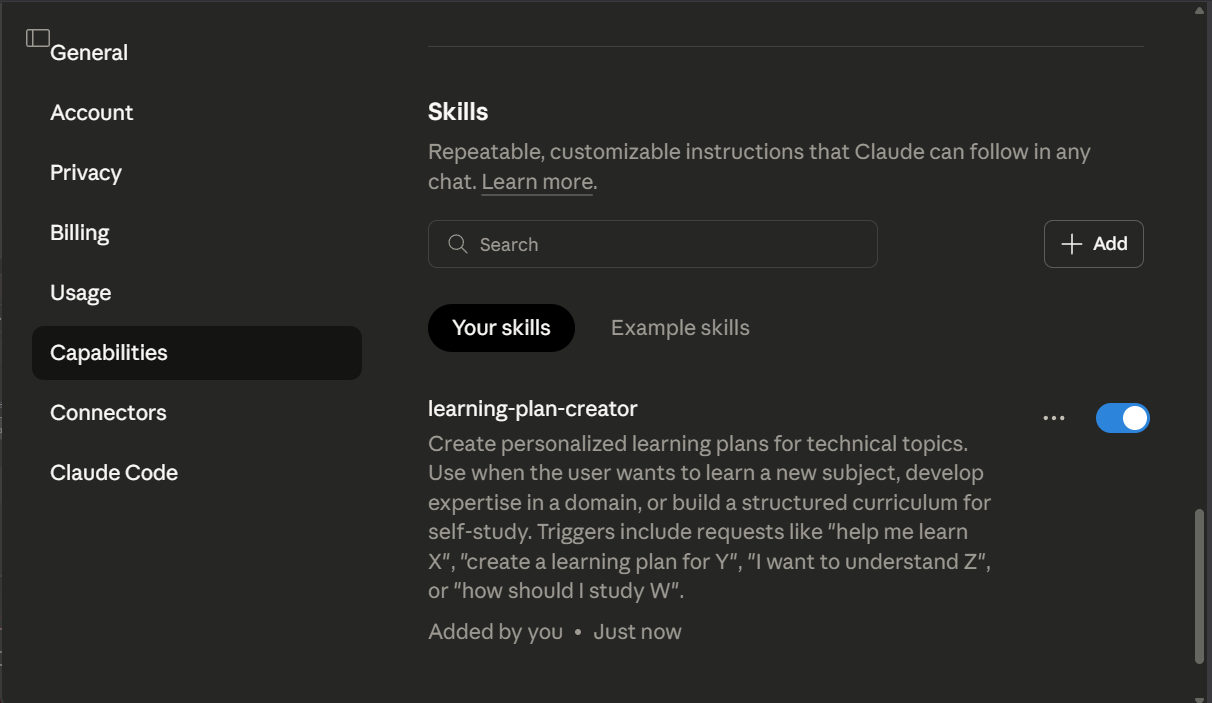 Skills Installation - installation complete